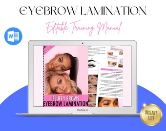 Brow Lamination Training Manual, Editable Esthetician Course (PDF)