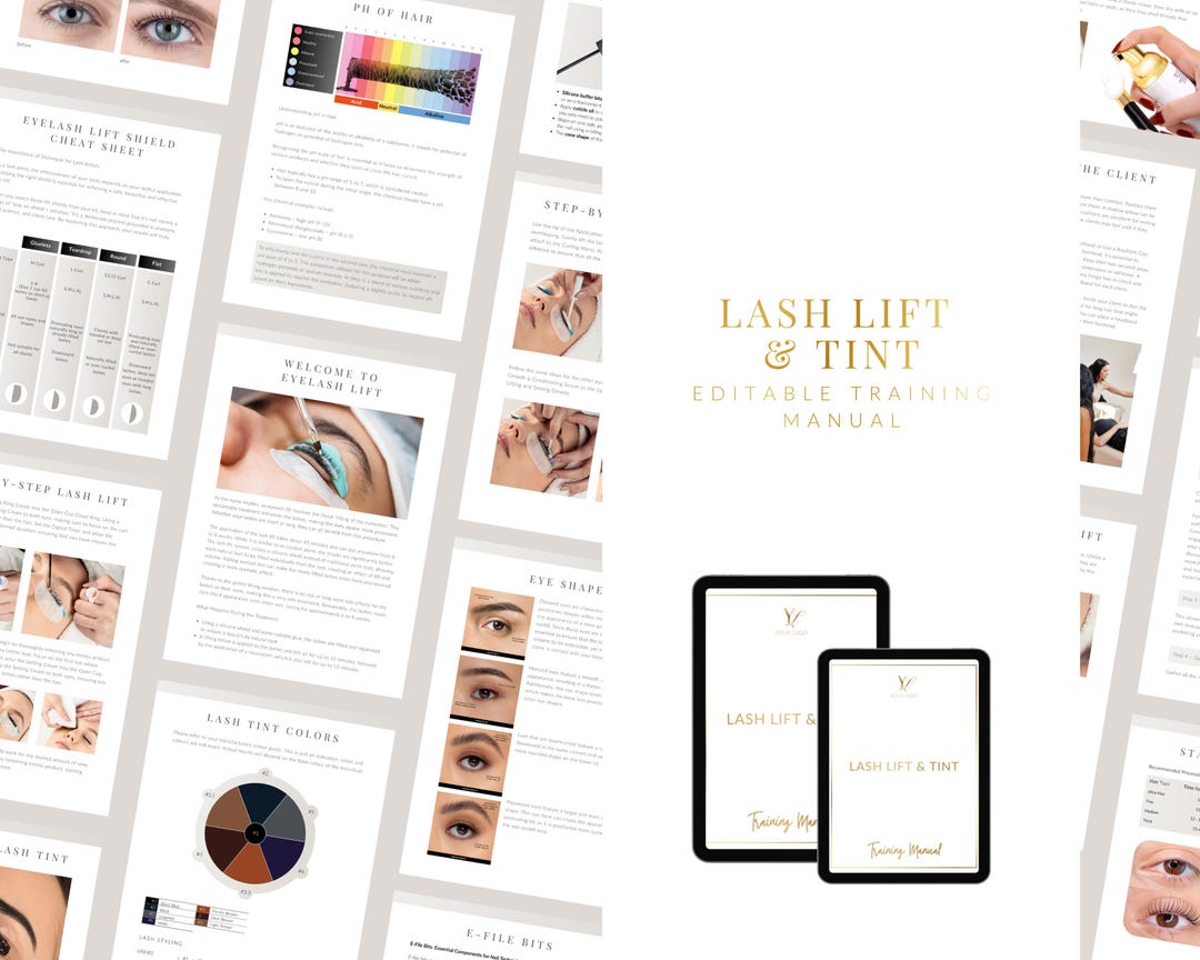 Lash Lift & Tint Training Manual | Editable Canva Study Guide Course ...