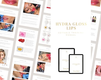 ハイドラグロスリップス マイクロニードリング トレーニングマニュアル | 編集可能な美容学生ガイド（デジタルダウンロード）