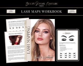Editable Lash Mapping Workbook, Lash Artist Forms (Digital Download)