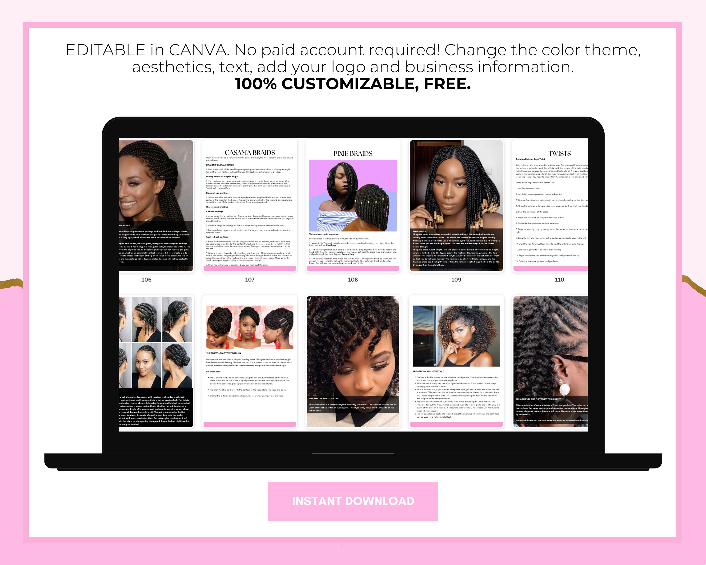 Hair Braiding Manual Braiding Course Braids Certificate Training Manual Braid Extensions Hair Braiding Manual Braiding Course Braids Certificate Training Manual Braid Extensions