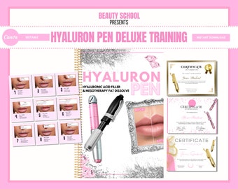 Hyaluron Pen Training Manual, Lip Mapping, Certificates (Editable eBook)