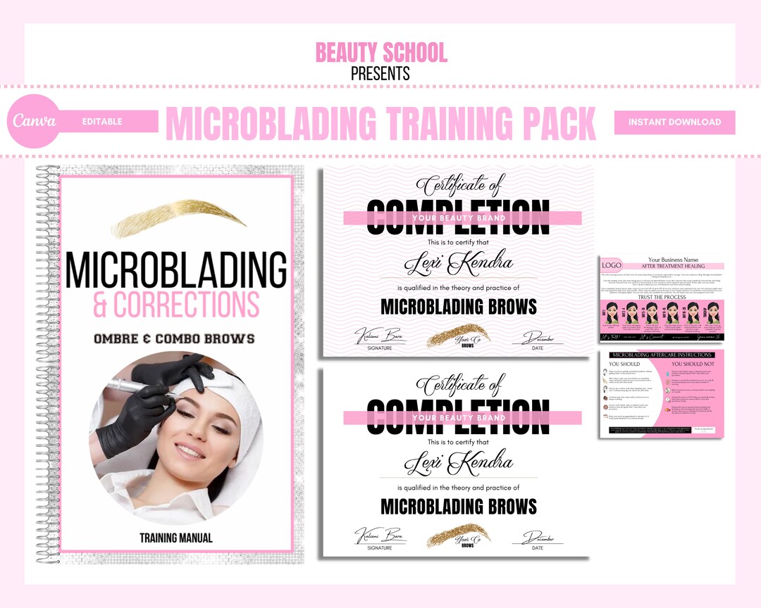Microblading Manual, Permanent Makeup, Online Brow Course, Microshading ...