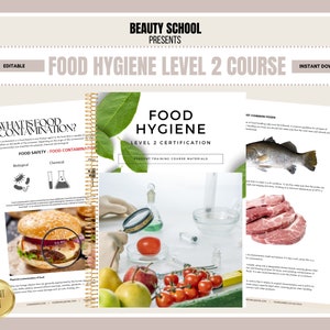 Lebensmittelhygienezertifizierung, Trainingsanleitung, Prüfung, Zertifikat, Food Handler Training natürlich, Level 2 Training, Kochschüler, in Canva bearbeitet