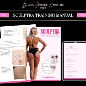 Manuale di formazione Sculptra BBL, corso online, Canva modificabile (eBook PDF)