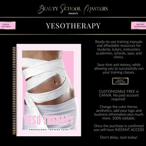 Yesotherapy Training Course, Editable Canva Manual (PDF eBook)