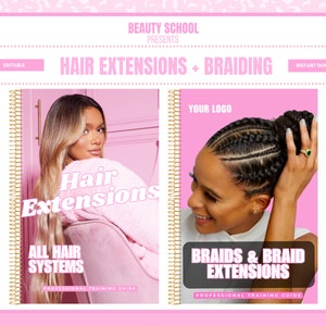 Hair Extensions Training Manual, Hair Braiding Training Manual, Certificate, Hair Tutor, Hair Student, All Techniques, Edit in Canva