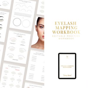 Lash Mapping Workbook, Eyelash Extension Training Guide (Canva Editable, Digital Download)