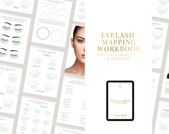 Lash Mapping Workbook, Eyelash Extension Training Guide (Canva Editable, Digital Download)