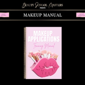 Makeup Training Manual, Editable Canva Template (Digital Download)