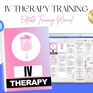 IV Therapy Training Manual, Intravenous Therapy, IV Infusion, Vitamin Therapy, Student Nurse, Aesthetics, PDF eBook, Editable Microsoft Word