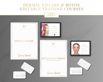 Editable Botox and Dermal Filler Training Manuals | Aesthetics Nurse Injector Courses (Canva)