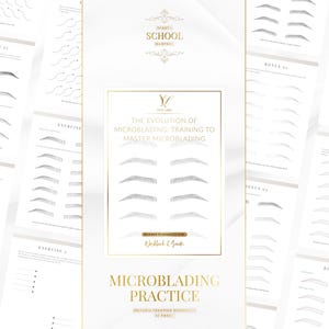 Microblading Hairstrokes & Brow Practice | Editable Canva Training Manual | PDF Workbook