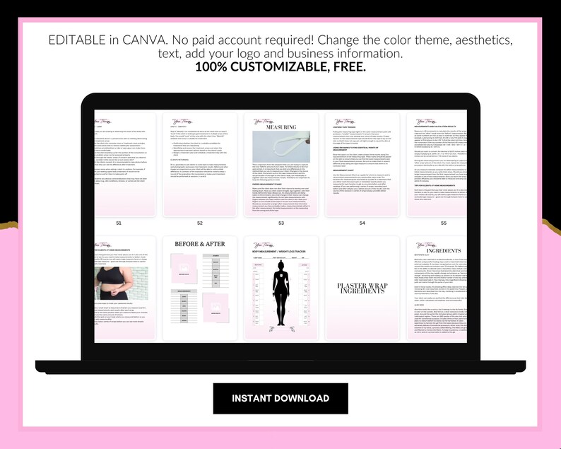 Yesotherapy Training Course, Editable Canva Manual (PDF eBook)