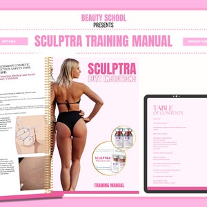 Butt Filler Training Manual, Sculptra BBL, Non Surgical Buttock Lift, Online Sculptra Training Course, PDF eBook, Edit Canva