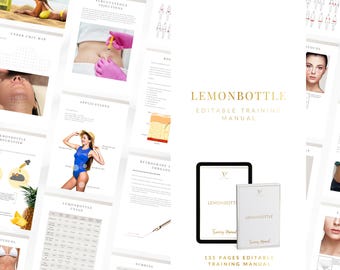 Lemonbottle Training Manual, Fat Dissolve Lipolysis Injections Protocol Booklet, Editable PDF E-Book
