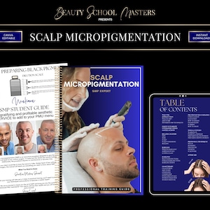Scalp Micropigmentation Training Manual, SMP Training Course (Canva Editable)
