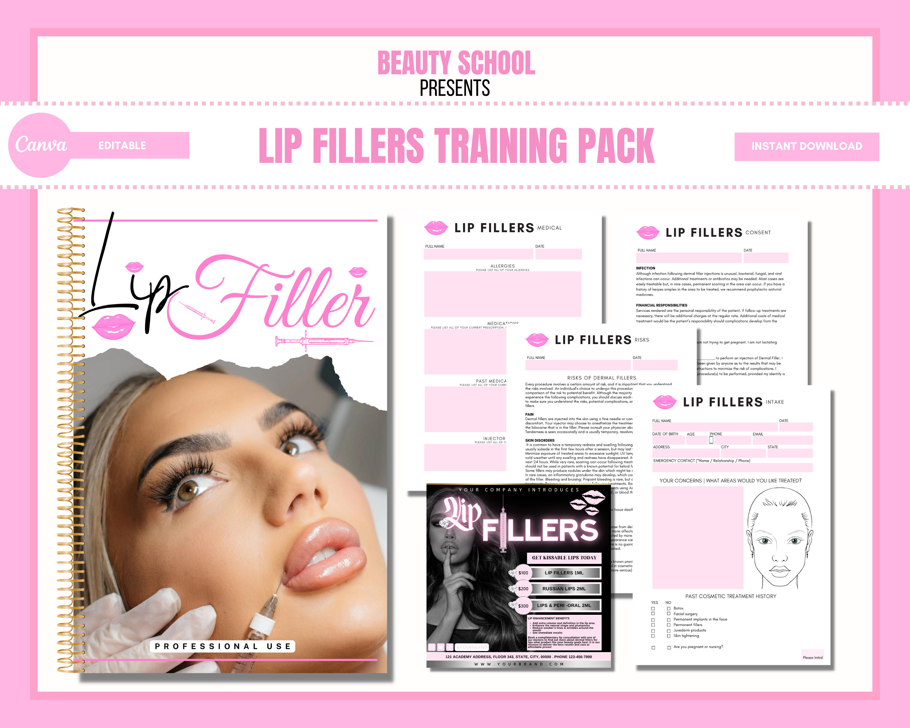 Lip Fillers Training Manual, Lip Augmentation, Training Course
