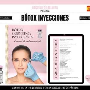 Spanish Botox Training Manual, Botox eBook, Botulinum Toxins Course, Botox Guidebook, Edit in Canva