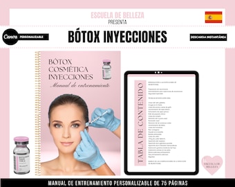 Spanisches Botox Trainings-Handbuch, Personalisierbares eBook (Canva Edit)