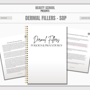 Dermal Fillers Policies & Procedures, Policy Documents, Procedure Forms, Aesthetics Clinic Files, Injector Policies, Editable in Canva