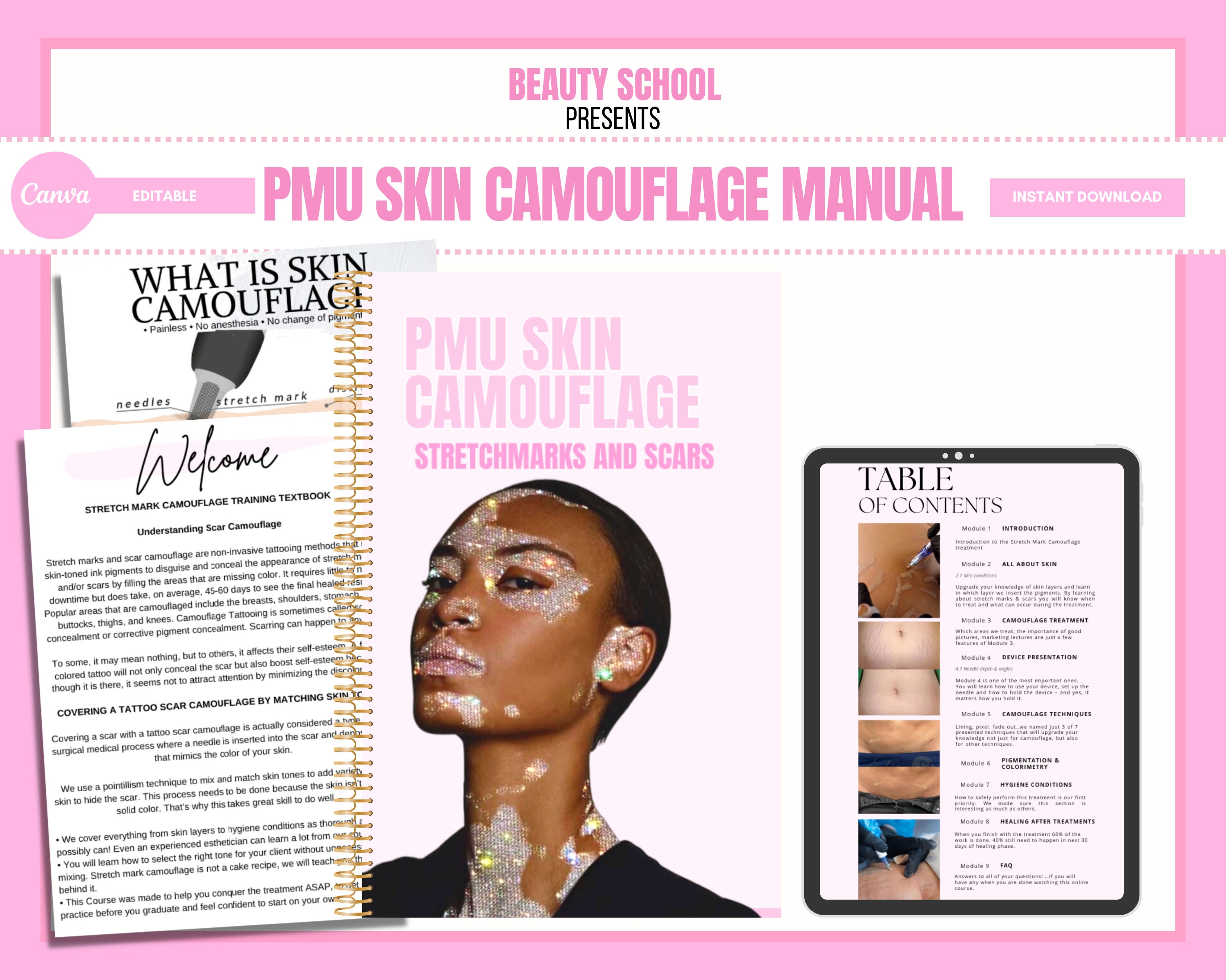 Skin Camouflage PMU Training Manual, Scar Camouflage, Stretchmark ...
