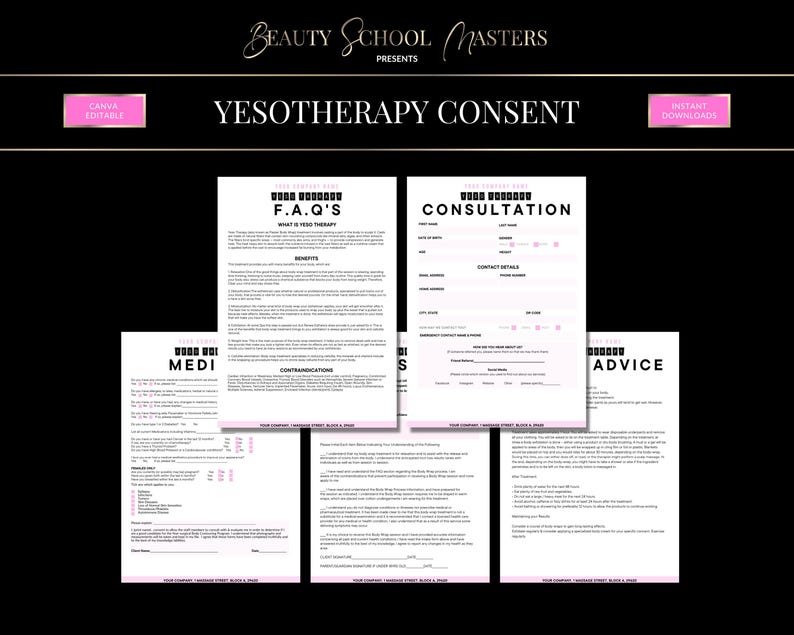Yesotherapie Trainingsbuch, Körperwickel, Einverständniserklärung, Flyer (PDF eBook, Canva) Bild 5