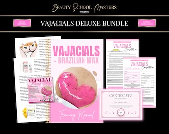 Vajacials Training Course Bundle, Brazilian Wax (Edit in Canva)