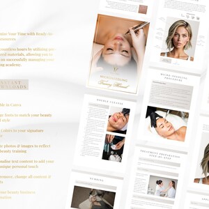 Microneedling Training Manual: Editable  Beauty Course Canva Template (Instant Download)