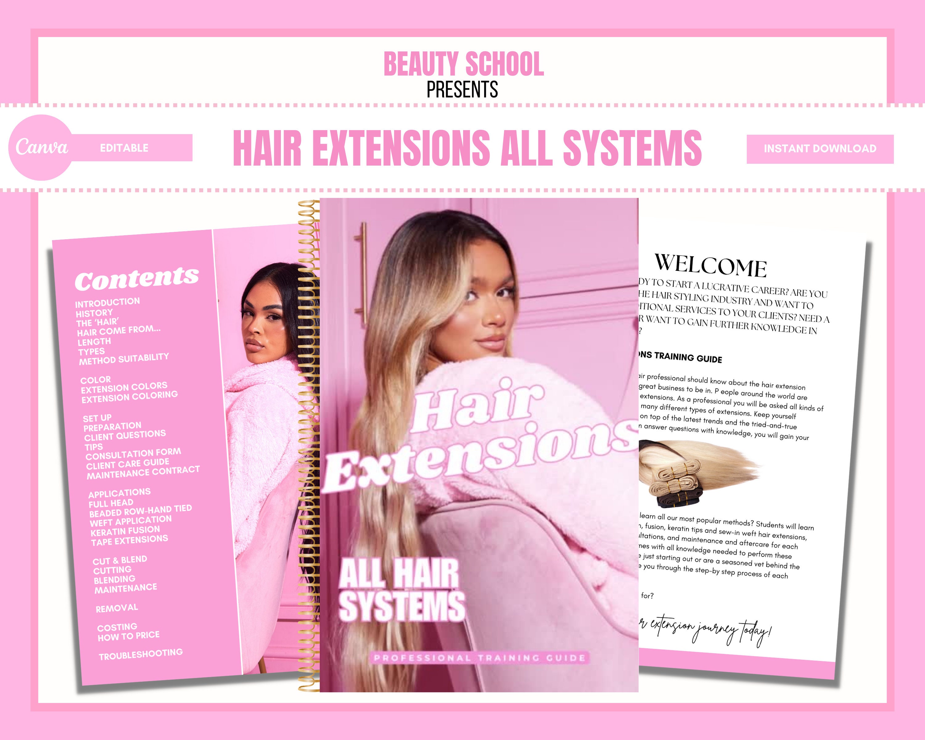 Hair Extensions Training Manual, All Systems, Methods & Techniques