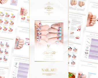 Editable Nail Art Training Manual | Beginners to Advanced Designs | Canva Template (Instant Download)