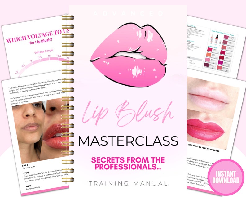 Lip Blush Manual, Consent Forms, Pink, Permanent Makeup, Waiver, Lip