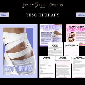 Yesotherapy Training Manual, Body Wraps, Consent Forms, Flyers (PDF eBook, Canva)