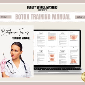 Botox Training Manual, Beginners, Cosmetic Aesthetics Training Course, Botulinum Toxins, Editable Training Manual, Edit in Canva