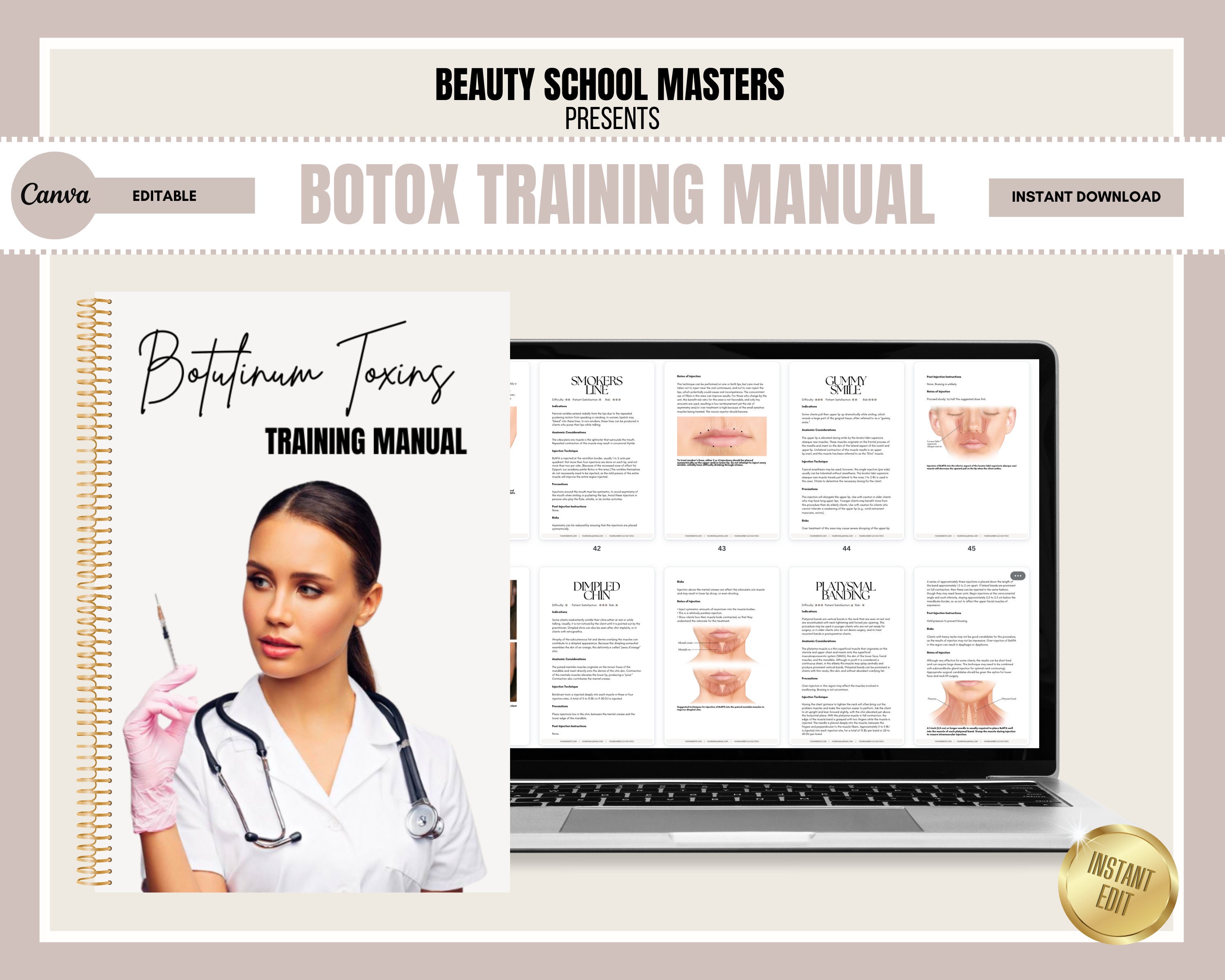 Botox Training Manual, Beginners, Cosmetic Aesthetics Training Course ...
