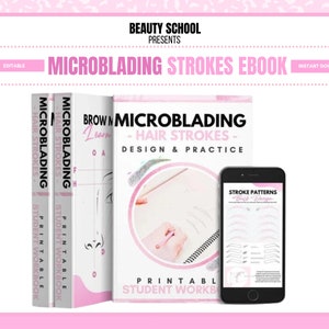 Microblading Strokes Practice, Brow Hair, Transition Patterns, Student Workbook, Brow Design, PMU Forms, Mapping Sheets, PDF Printables