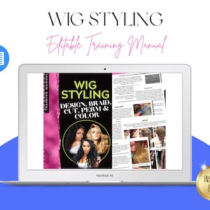 Anleitung für Perückenstyling, Perücke schneiden, Perücke färben, Perücke Frisuren Stile, Online-kurs, bearbeitbar, Microsoft Word, PDF eBook, Instant Access