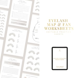 Lash Mapping & Fans Practice Worksheets for Eyelash Extension Students and Lash Artist Educators