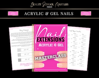Nail Extensions Masterclass, Acrylic & Gel Training Manual (Canva Ebook Template)