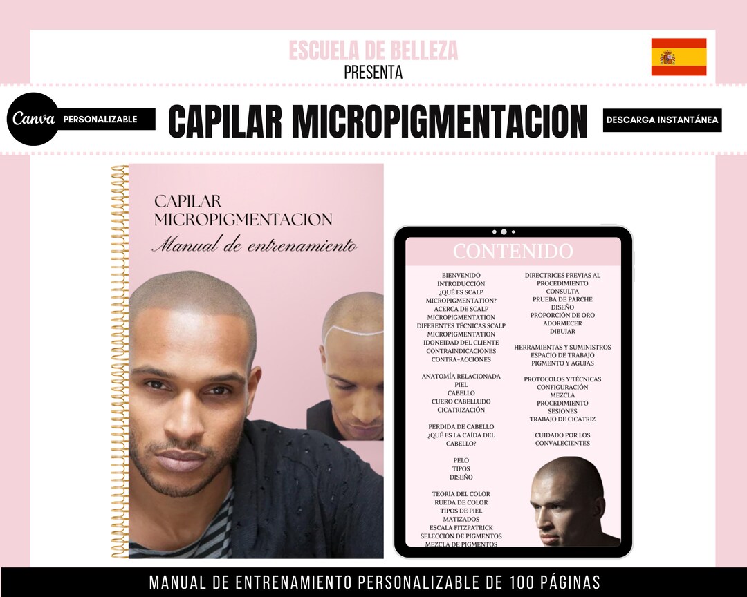 Spanish Scalp Micropigmentation Training Manual, Scalp Tattoo Training