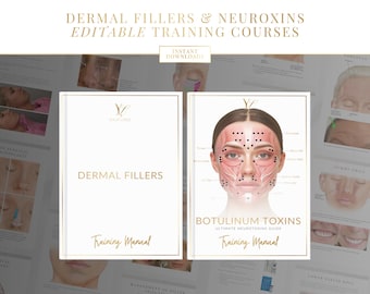 Botox & HA Fillers Training Manuals | Aesthetics Cosmetic Injector Guides (Editable Canva eBooks)