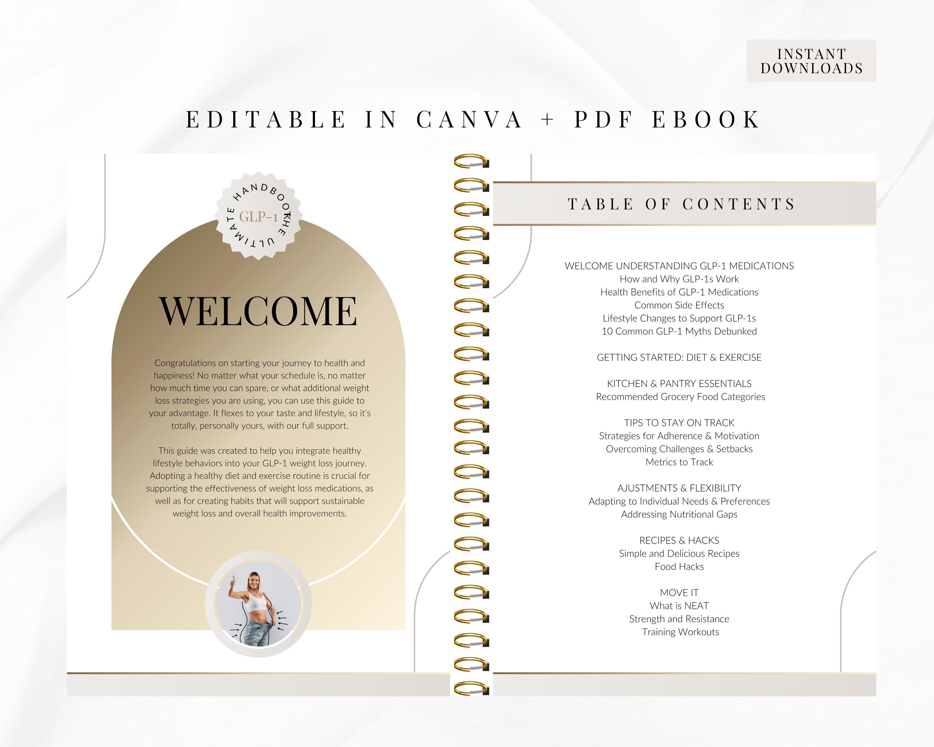 Editable GLP-1 Client Packet, Weight Loss Dosage Guide (canva Template ...