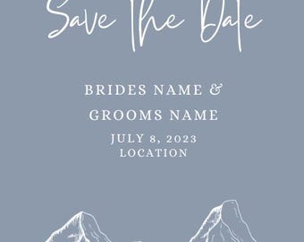 Reserva la fecha en la montaña / Invitación de boda