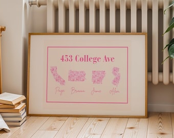 Custom Roommate Sign, Dorm room sign, College Roommate gift, Roommate Decor, Apartment Print, Prints for Dorm, College Apartment Decor