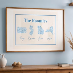 Custom Roommate Sign, Dorm prints, State print, Roommate Gift Idea, College Apartment Decor, Apartment Prints, College Prints, Dorm Decor