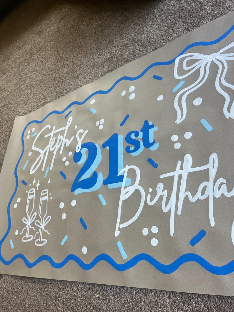 Birthday Banner, Brown Paper Banner, 21st Birthday Banner, Birthday ...