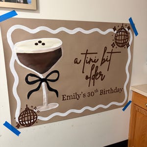 Custom painted banner, Brown paper banner, birthday banner, birthday sign, party decor, hand-painted banner, graduation, wedding, engagement image 16