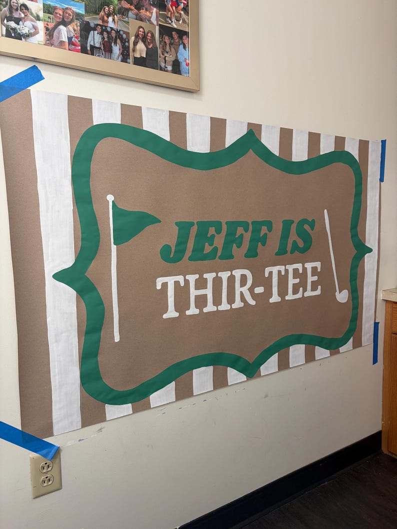 Custom painted banner, Brown paper banner, birthday banner, birthday sign, party decor, hand-painted banner, graduation, wedding, engagement image 15