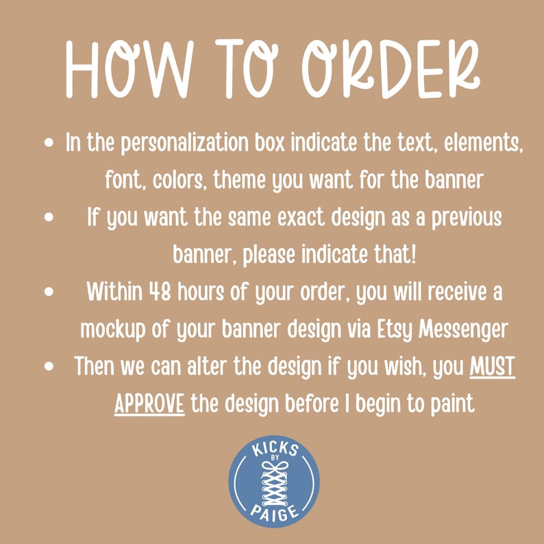 Custom painted banner, Brown paper banner, birthday banner, birthday sign, party decor, hand-painted banner, graduation, wedding, engagement image 2