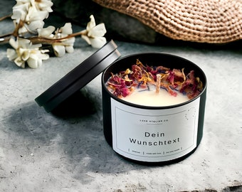 Personalisierte Duftkerze 'Wunschtext' Kerze in Dose vegan Sojawachs Custom Geschenk mit Text Geburtstagsgeschenk Muttertag Smells like..